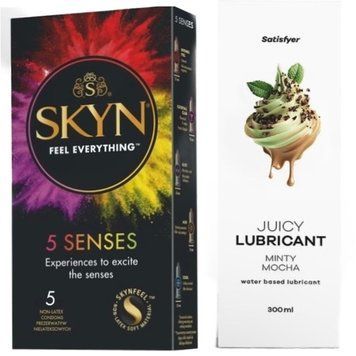 Набір Лубрикант Satisfyer Minty Mocha 300 мл + SKYN 5 Senses SOS12821 фото