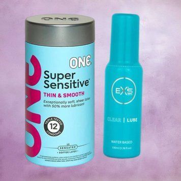 Набор ONE Super Sensitive 12 шт + Лубрикант EXS Clear Lube Water Based 100 мл SOS4427 фото