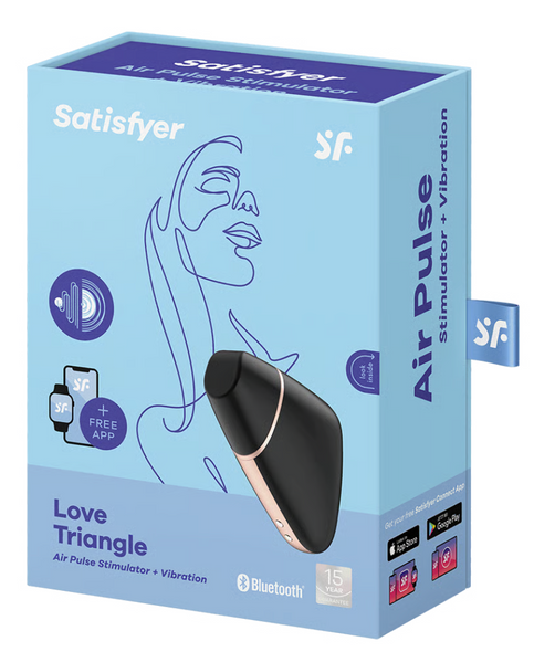 Вакуумно-хвильовий кліторальний вібратор Satisfyer Love Triangle Connect App (чорний) SO3894 фото