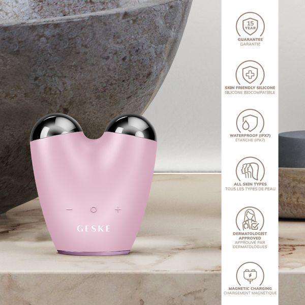 Микротоковый подтягиватель лица GESKE MicroCurrent Face-Lifter 6в1 pink HB0137 фото