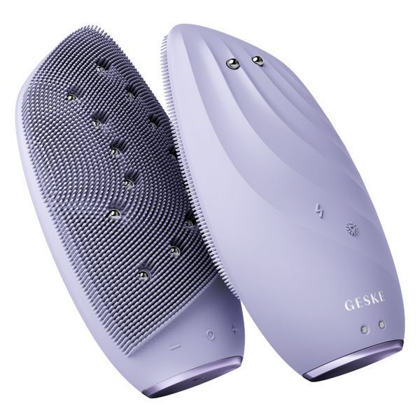 Щетка для очищения лица GESKE Sonic Thermo Facial Brush & Face-Lifter 8 в 1 фиолетовая HB0090 фото
