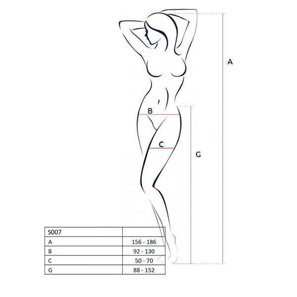 Сетчатые колготки-бодистокинги One Size, White, имитация трусиков, открытый доступ PSS019W фото