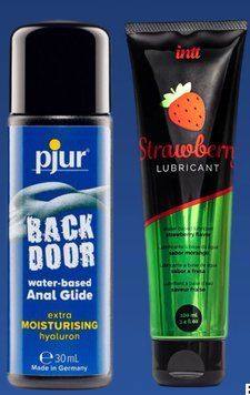 Набор лубрикантов pjur backdoor Comfort water glide 30 мл + Intt Strawberry (100 мл) LB379 фото