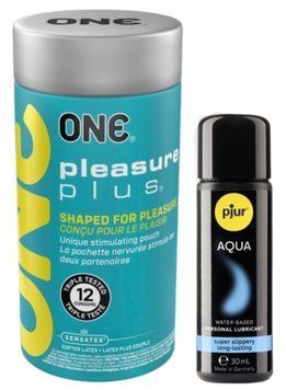 Набор ONE Pleasure Plus 12 шт + Лубрикант Pjur Pjur Woman Aqua 30 мл SOS13057 фото