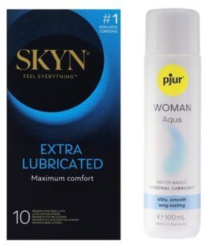 Комплект Skyn Exstra Lube 10 шт + pjur Woman Aqua 100 мл SOS13306 фото