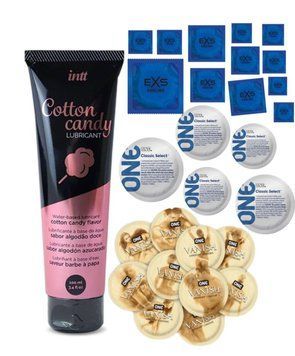 Комплект 27 шт One Vanish, Classic та EXS Cooling - Лубрикант Intt Cotton Candy (100 мл) SOS3398 фото