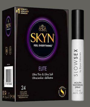 Набор SKYN Elite, 24 шт + Спрей для усиления слюноотделения Bijoux Indiscrets Slow Sex Mouthwatering spray SOS5359 фото