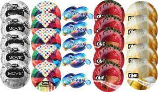Набір з 25 шт One Move + ONE Ribs + ONE UltraFeel + ONE Chocolate Strawberry + ONE Banana SOS8409 фото