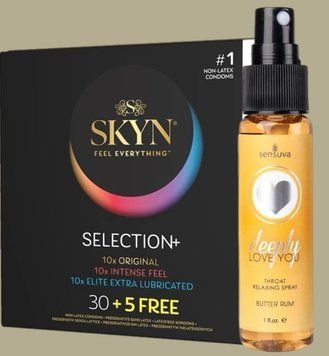Комплект Skyn Selection 30 шт + 5 of 5 Senses , 35 шт + Спрей  Sensuva Deeply Love You Butter Rum (29 мл) SOS5504 фото