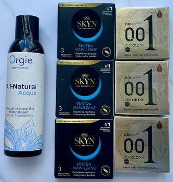 Набір 18 шт OLO Лід і Полум'я 001 + Skyn Extra Lube + Лубрикант ALL-NATURAL Acqua, 150 мл Orgie SOS3840 фото