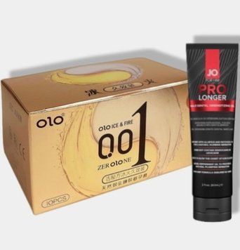 OLO 0.01 Ice Durable Gold 10 шт + Пролонгатор System JO Prolonger Gel (60 мл) SOS5942 фото
