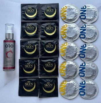 Комплект 10 шт Skyn ​​Original &ndash; 10 шт One Classic, Super Studs &ndash; Лубрикант OLO согревающий 60 мл SOS2538 фото