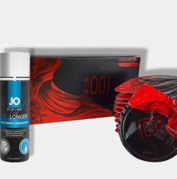 OLO RedBlack 10 шт + Пролонгатор JO Prolonger Spray with Benzocaine (60 мл) SOS6003 фото