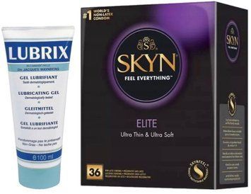 Набор из Лубрикант на водной основе Lubrix (100 мл) + Skyn Elite 36 шт SOS8790 фото