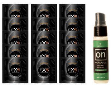 Комплект EXS Black Latex 15 шт + Sensuva ON Arousal Gel for Her збуджувальний гель для клітора &laquo;Spearmint&raquo;, 29 мл SOS14665 фото
