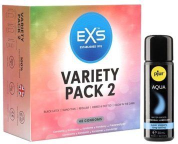 Набор EXS Variety pack 2 (48 шт) + pjur Aqua 30 мл SOS13406 фото