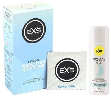 Набор EXS NANO Thin (12 шт) + pjur Woman Nude 30 мл SOS13506 фото