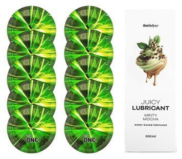 Комплект One Glowing 10шт. + Лубрикант Satisfyer Juicy Lubricant Minty Mocha (300 мл) SOS12202 фото