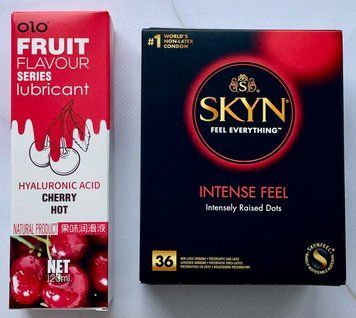 Комплект SKYN Intense Feel 36 шт + Гель-лубрикант вишня 120 мл OLO SOS3740 фото