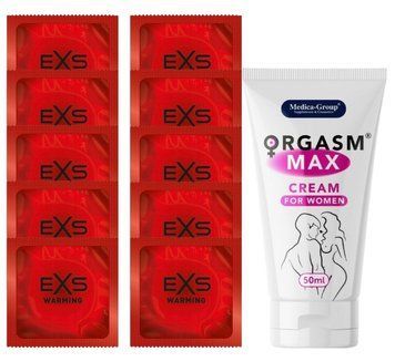Комплект EXS Warming 10 шт + Orgasm Max Cream for Women 50 мл SOS14324 фото