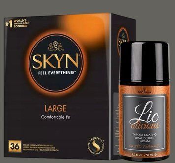 Комплект SKYN Large, 36 шт + Гель Sensuva - Lic-o-licious Salted Caramel  (50 мл) SOS5409 фото