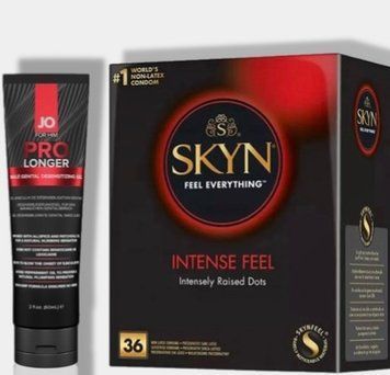 SKYN Intense Feel 36 шт + Пролонгатор JO Prolonger Gel (60 мл) SOS5795 фото