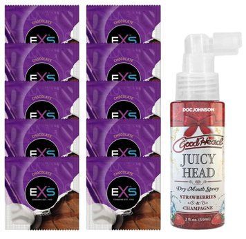 EXS Mixed Flavors Chocolate 10 шт + Doc Johnson &mdash; Juicy Head Strawberries and Champagne (59 мл) SOS14123 фото
