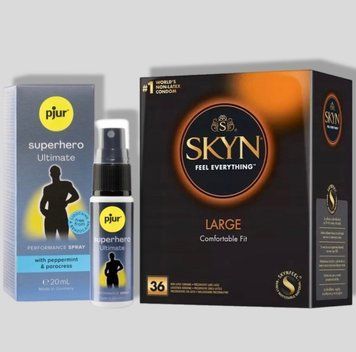 SKYN Large 36 шт + Пролонгатор pjur Superhero Ultimate Spray 20 мл SOS5309 фото