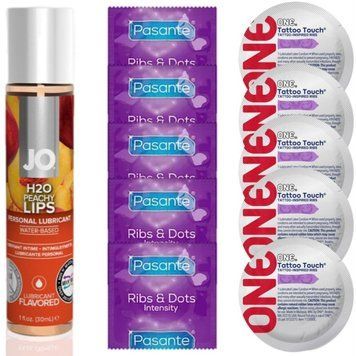 Набор 10 шт Pasante + ONE + System JO H2O Peachy Lips (30 мл) SOS4587 фото