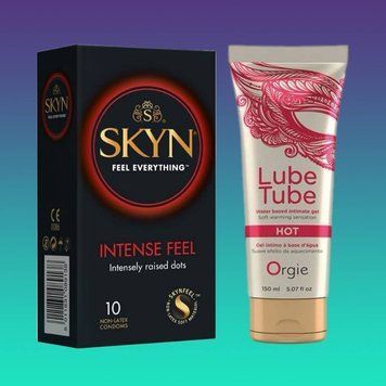 Набор SKYN Intense Feel 10 шт и Лубрикант LUBE TUBE HOT, 150 мл ORGIE SOS4378 фото