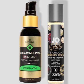 Sensuva Ultra-Stimulating On Insane Caramel Apple (57 мл) + JO GELATO White Chocolate Raspberry (30 мл) LB231 фото