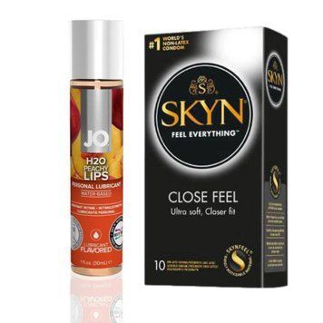 SKYN Close Feel 10 шт + Лубрикант System JO H2O &mdash; Peachy Lips (30 мл) SOS4828 фото