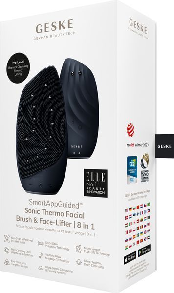 Очистительная щетка для лица GESKE Sonic Thermo Facial Brush&Face-Lifter 8в1 black HB0091 фото
