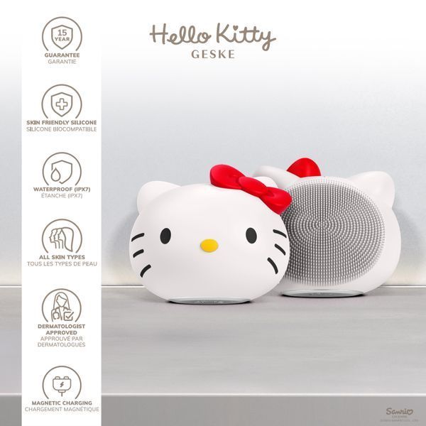 Ультразвукова щітка для обличчя GESKE Sonic Facial Brush 4в1 by Hello Kitty HB0041 фото