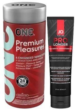 Набор из 24 шт ONE Premium Pleasures + Пролонгатор System JO Prolonger Gel (60 мл) SOS9395 фото