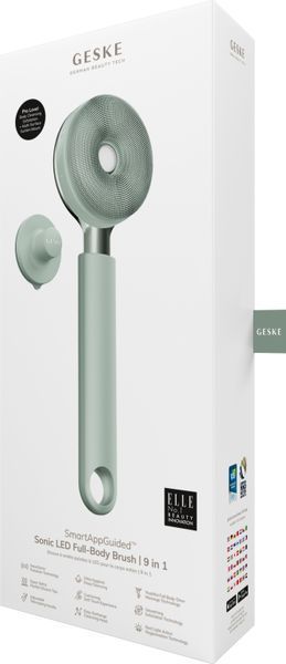 Звуковая светодиодная щетка для всего тела GESKE Sonic LED Full-Body Brush&Intensive Exfoliator 9в1 green HB0387 фото