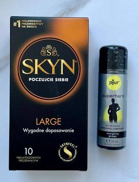 Набір SKYN Large 10 шт + Стимулювальна змазка pjur Superhero glide 30 мл SOS1989 фото