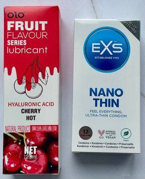 Набор EXS NANO Thin 12 шт. - Лубрикант OLO со вкусом вишни 120 мл. SOS3599 фото