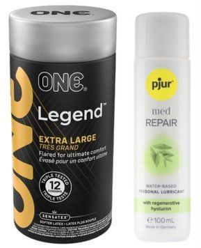 Набір ONE Legend Extra Large 12 шт + Pjur MED Repair Glide 100 мл SOS13108 фото