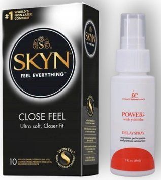 Набір з SKYN Close Feel (10 шт) + Пролонгатор Doc Johnson Power+ with Yohimbe Delay Spray For Men (59 мл) SOS8934 фото