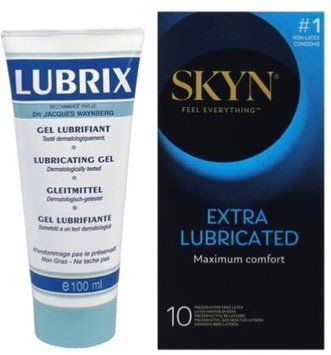 Набор из Лубрикант на водной основе Lubrix (100 мл) + Skyn Exstra Lube 10 шт SOS8791 фото