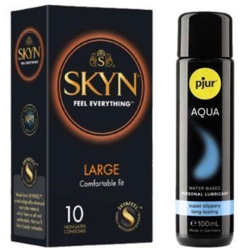 Набір Skyn Large 10 шт + pjur Aqua 100 мл SOS13357 фото
