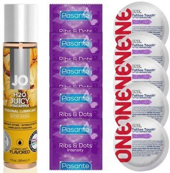 Набор 10шт Pasante + ONE + System JO H2O Juicy Pineapple (30 мл) SOS4588 фото