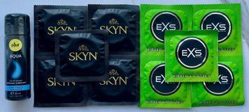 Набор SKYN Original 5шт + EXS Extreme 5шт + Лубрикант pjur Aqua 30 мл SOS3549 фото