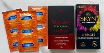 Комплект 17 шт SKYN 5 Senses - Pasante Warming + Intt Vibration Strawberry (15 мл) SOS1589 фото