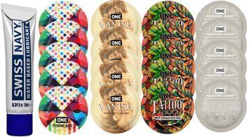Набор из Swiss Navy Water-Based 10 мл + ONERibs + ONE Vanish + ONETattoo + ONEDome SOS8494 фото