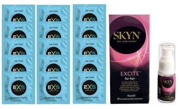 Комплект EXS Air Thin 15 шт + SKYN Excite Orgasmic Gel for Her, 15 мл SOS14807 фото