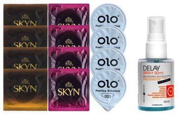 Комплект: Пролонгатор LOVELY LOVERS DELAY SPRAY 50 ML + 8 шт. SKYN + 4 шт. OLO Feeling Ultrathin 001 SOS10873 фото