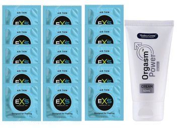 Комплект EXS Air Thin 15 шт + Orgasm Power For Men, 50 мл SOS14749 фото