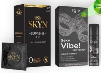 Skyn Supreme Feel 10 шт + SEXY VIBE найвищий рівень вібраціі, 15 мл ORGIE SOS7104 фото